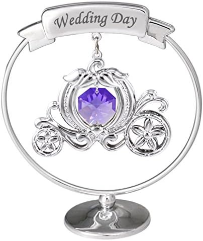Best Gift for Wedding Chrome Plated Carriage Mobile with Purple Mascot Crystal