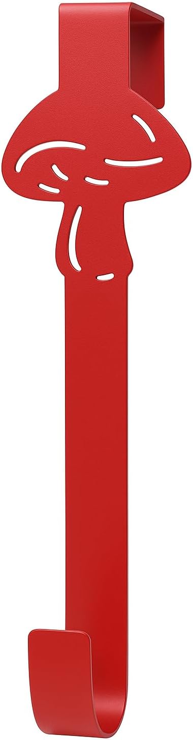 Mushroom Wreath Hanger Red Metal Hook 1083 In Fall Decor