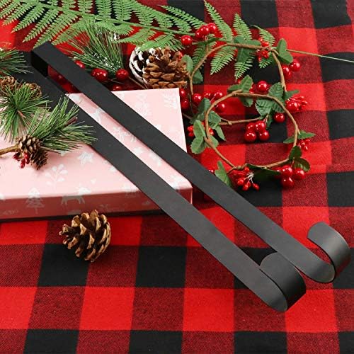 4 Pack 15 Inch Wreath Hanger Metal Hooks Black
