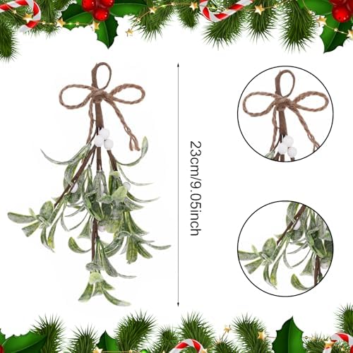 2 PCS Artificial Mistletoe Hanging Decor for Christmas