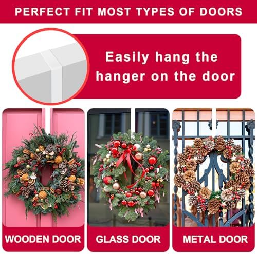 4 Pack Solid Wreath Hangers for Front Door