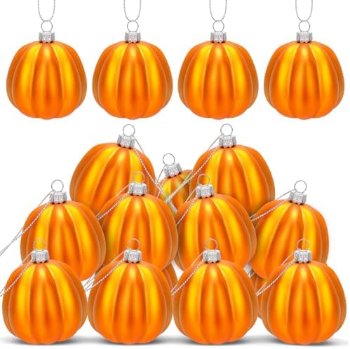 12 Pcs Thanksgiving Pumpkin Hanging Ornament for Fall Decorations
