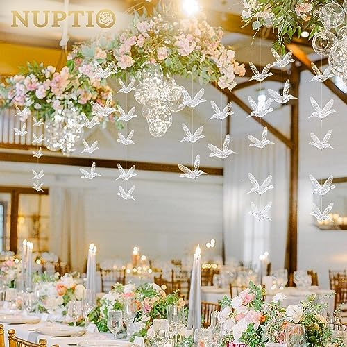 NUPTIO 30pcs Acrylic Flying Birds Hanging Decor