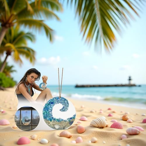 Sea Glass Suncatcher Ocean Wave Decor Hanging Ornament