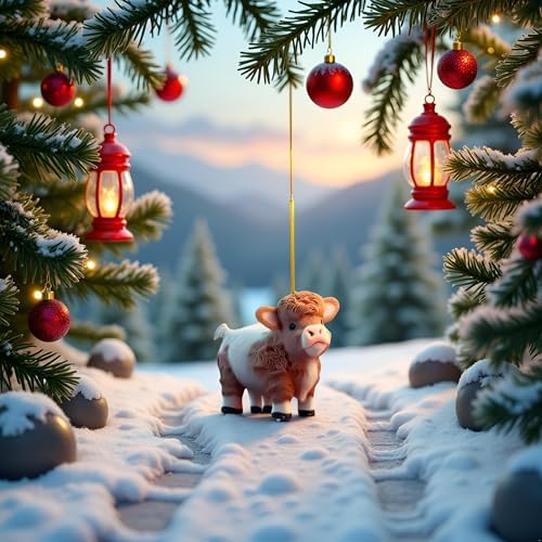 Cute Cartoon Cow Hanging Ornament for Cars and Backpacks