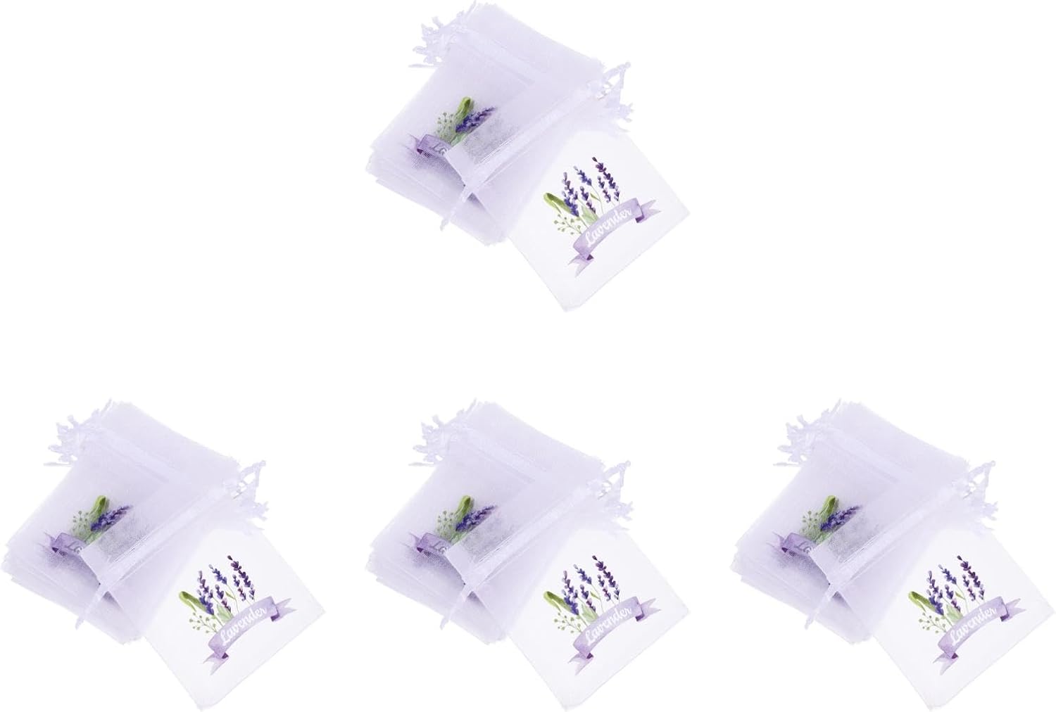 LUOZZY 80 pcs Lavender Sachet Bags with Drawstring - White