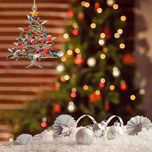 Colorful Stack Hummingbird Christmas Ornament 3Pcs