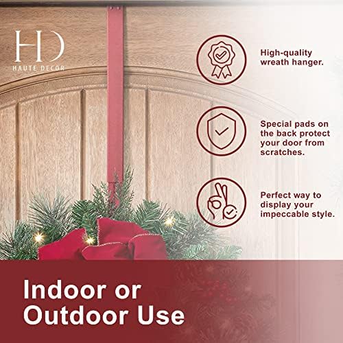 Haute Decor Adjustable Wreath Hanger 2 Pack Red
