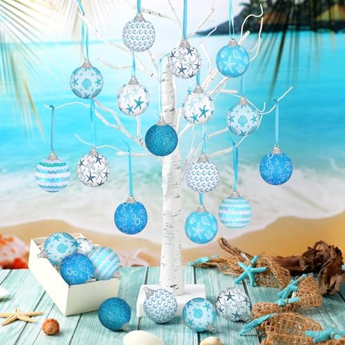 16 Pcs Summer Tree Decorations Sea Animal Hanging Ornaments