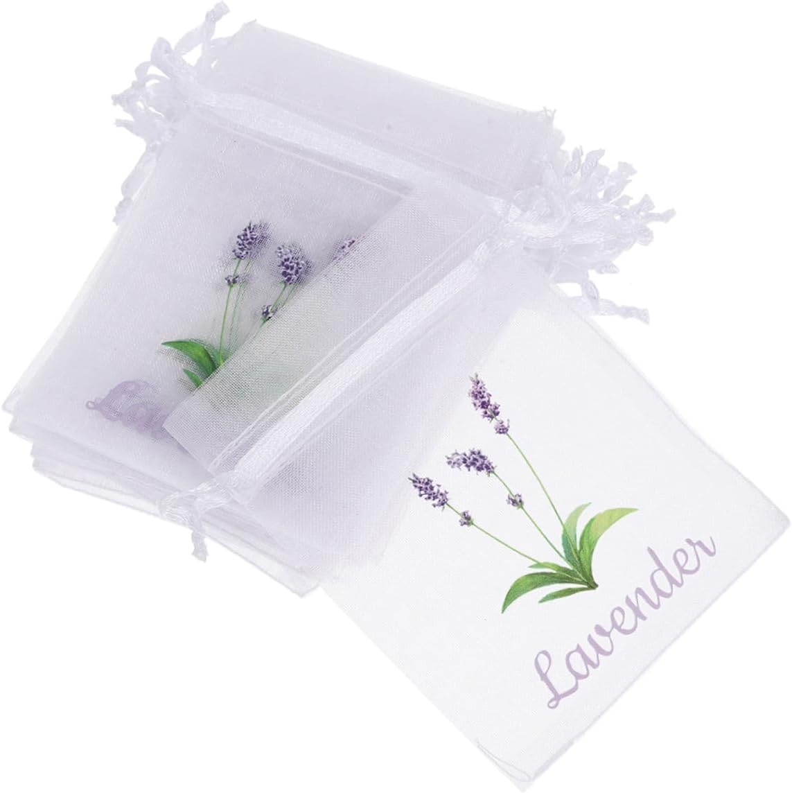 DECHOUS 50pcs Lavender Sachet Bags Drawstring Pouches for Spices Tea Closet