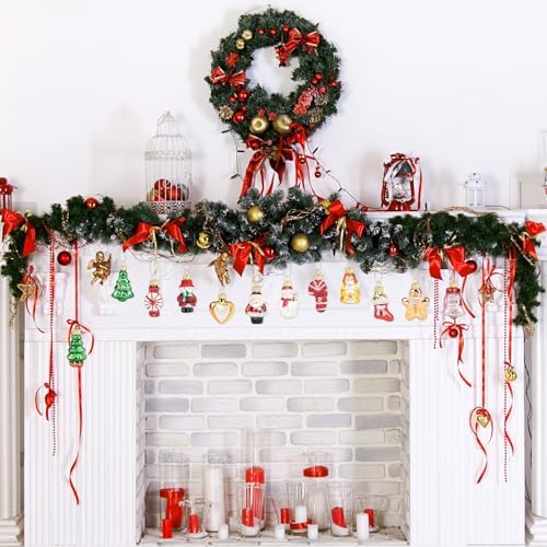 12PCS Glass Christmas Ornaments for Tree and Wreath