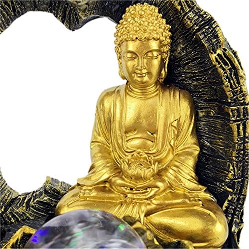 Golden Lotus Buddha Tabletop Water Fountain