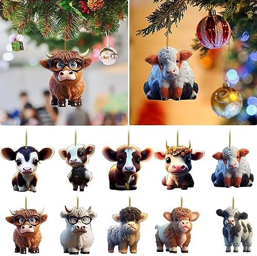 Cute Cartoon Cow Pendant for Car Home Decor