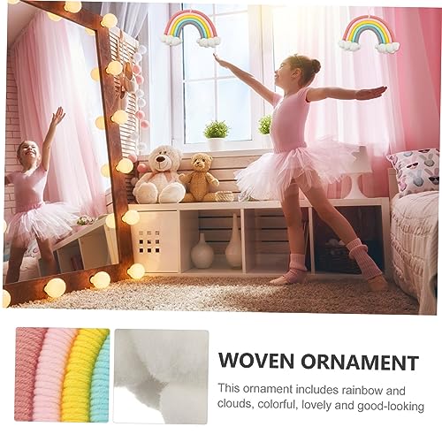 HANABASS Rainbow Woven Wall Pendant for Bedrooms and Playrooms