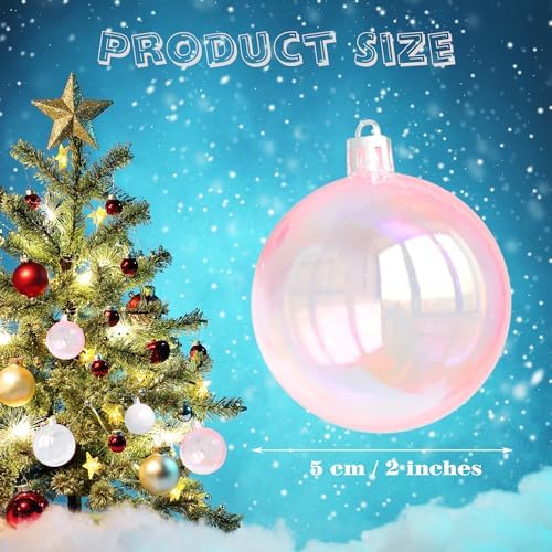 12 Pcs Iridescent Plastic Christmas Ornaments