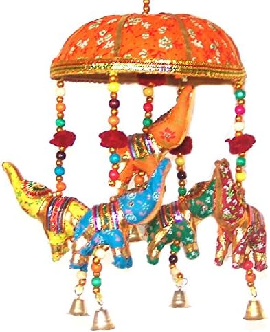 Rastogi Handicrafts Elephant Orange Hanging Ornament