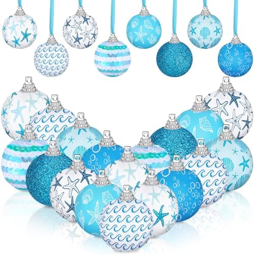 16 Pcs Summer Tree Decorations Sea Animal Hanging Ornaments