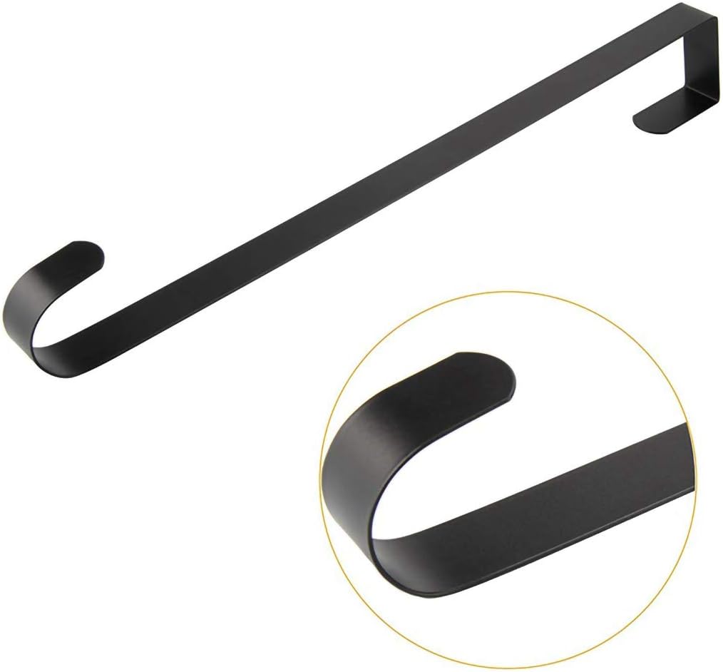 2 Pack Door Wreath Hanger Hooks 15 Inch Metal Black