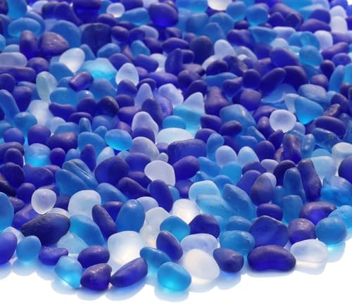 Sea Glass Stones - 29LB Blue Mixed Frosted Decor