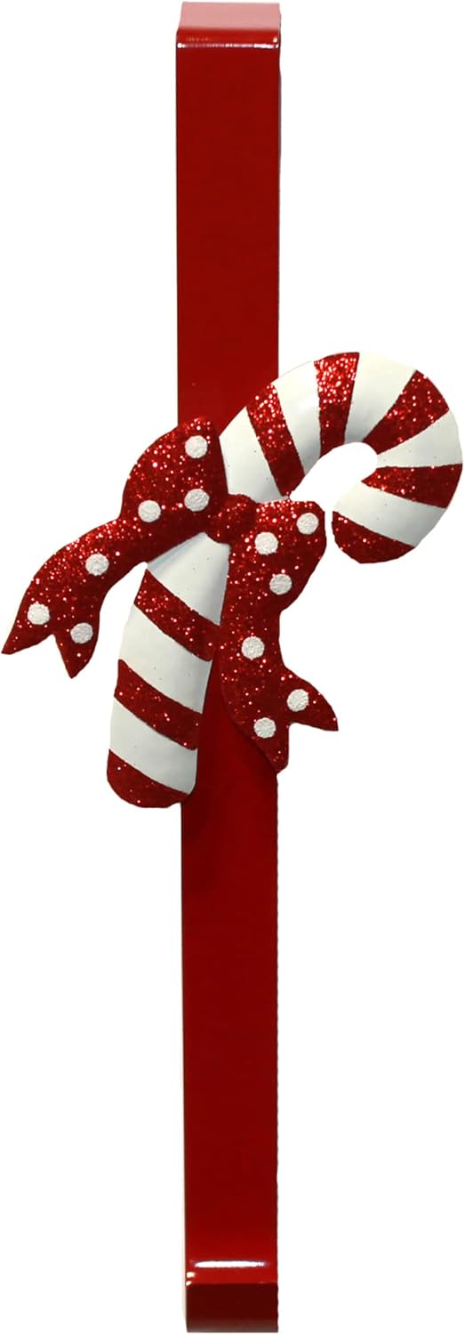 14 Inch Metal Candy Cane Wreath Hanger