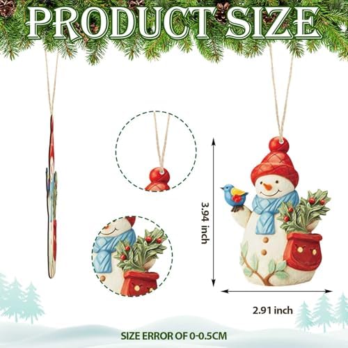 27 Pcs Snowman Christmas Decorations Wooden Ornament Set