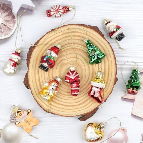 12PCS Glass Christmas Ornaments for Tree and Wreath