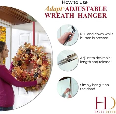 Haute Decor Adjustable Wreath Hanger 2 Pack Red