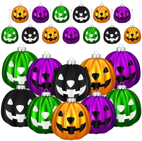 Zhanmai Halloween Pumpkin Hanging Ornaments 12 Pcs Set
