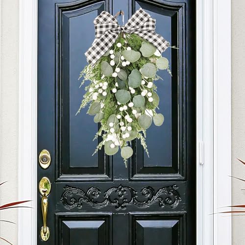Firlar Eucalyptus Swag with Bow Wall Hanging Wreath