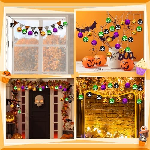 Zhanmai Halloween Pumpkin Hanging Ornaments 12 Pcs Set