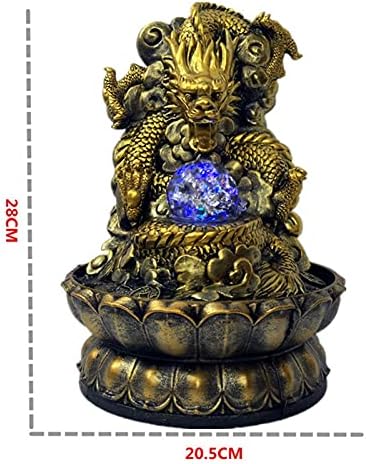 Indoor Tabletop Fountain with Chinese Dragon Decor