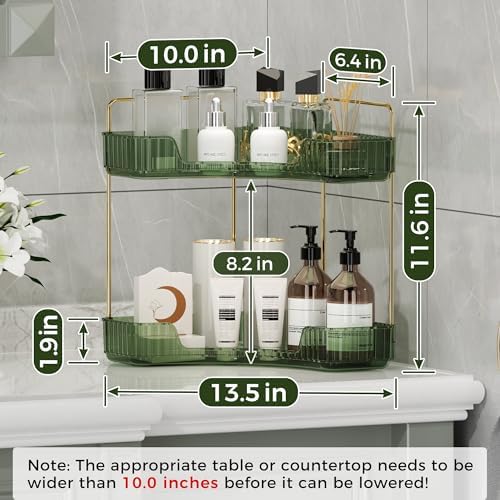 YCIADONE Corner Counter Organizer 2 Tiers Cosmetic Tray