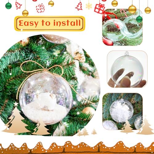 25 Pack Clear Plastic Fillable Ornaments 5 Sizes