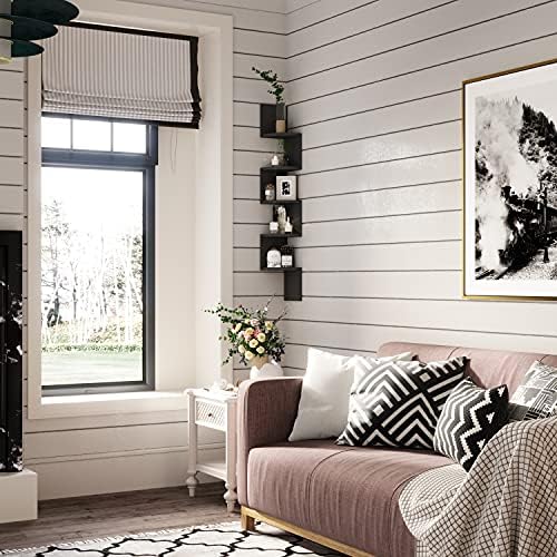 GREENDEW 5-Tier Wall Mount Floating Corner Shelf Black