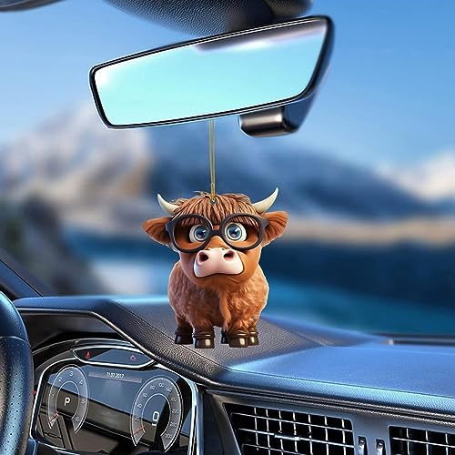 Cute Cartoon Cow Pendant for Car Home Decor