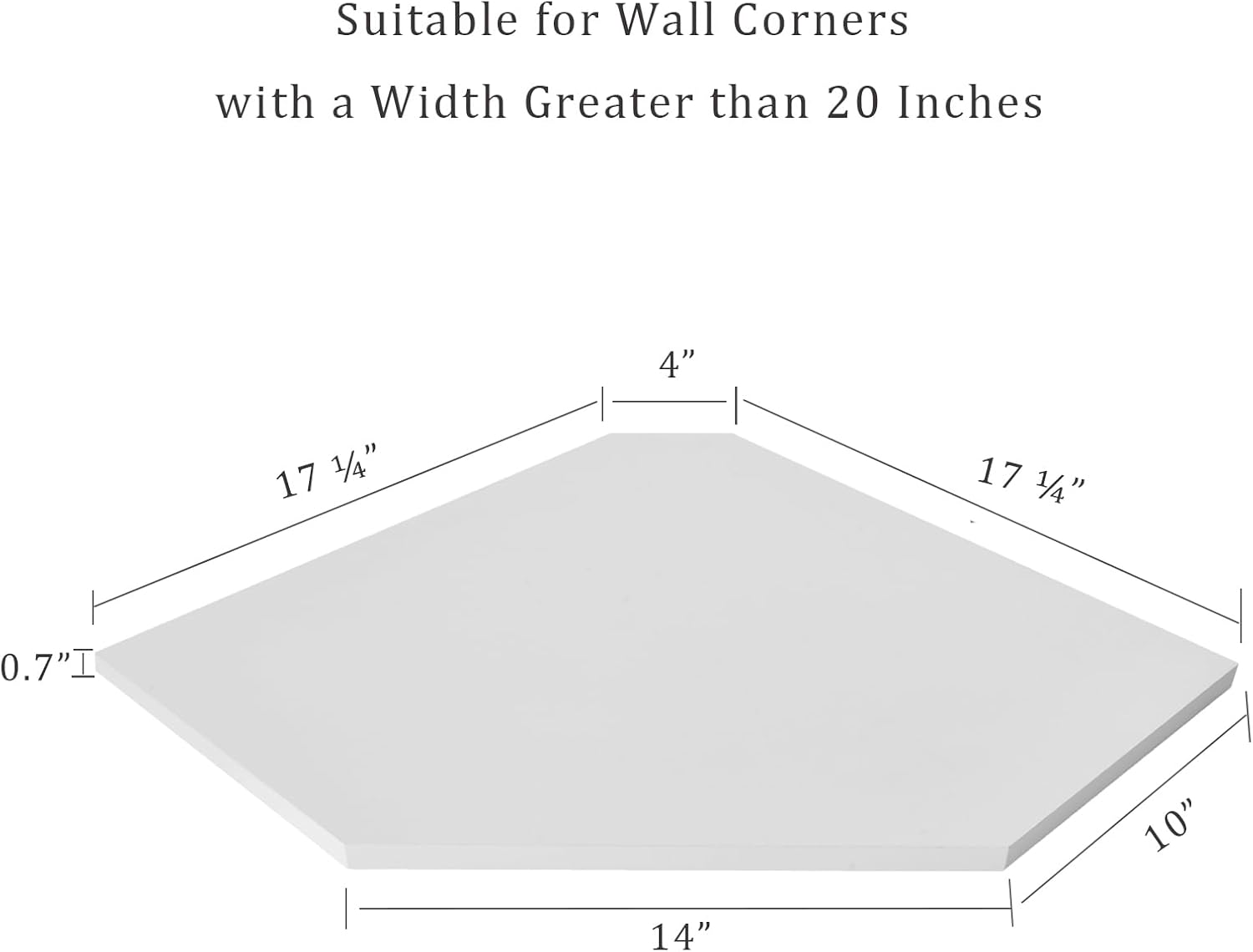 White Floating Corner Shelf with Cable Hole
