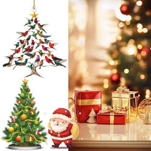 Colorful Stack Hummingbird Christmas Ornament 3Pcs