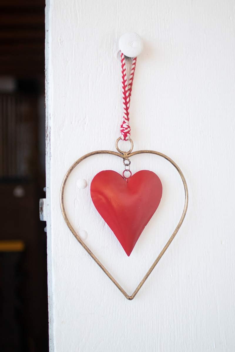 Kalalou NNV1074 Red Heart Door Hanger