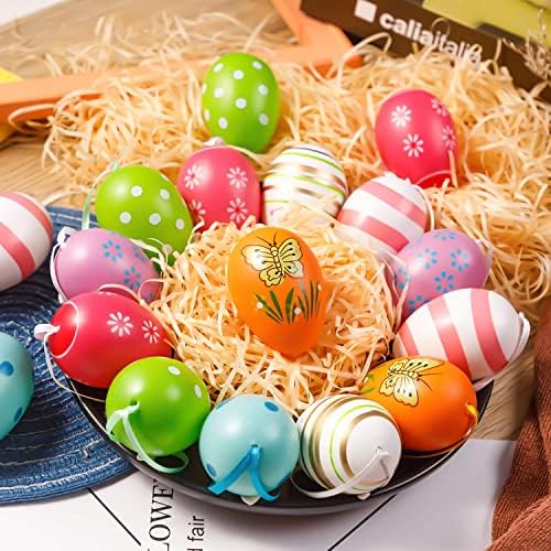 24 Pcs Multicolored Easter Hanging Eggs Set