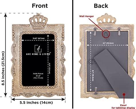 4x6 Gold Princess Crown Handcrafted Picture Frame