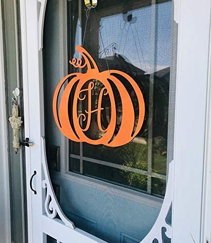 DistinctAndUnique Halloween Pumpkin Monogram Door Hanger - Seasonal Decor 1
