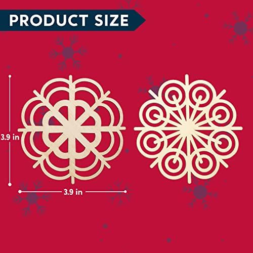 JOIEDOMI 36 Piece Snowflake Wooden Christmas Ornaments Set