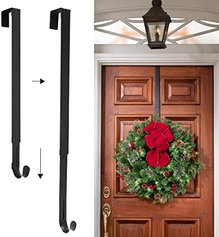 Haute Decor 2-Pack Adjustable Wreath Hanger Hook - Matte Black