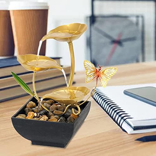 Gavigain Tabletop Fountain with LED Lights and Three Speed Settings