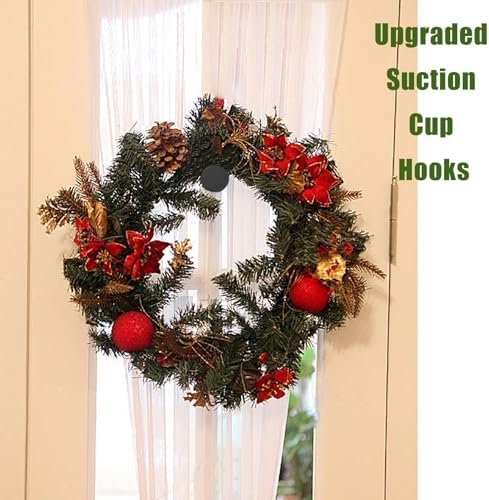 Stainless Steel Suction Cup Wreath Hook with 15 lb Capacity