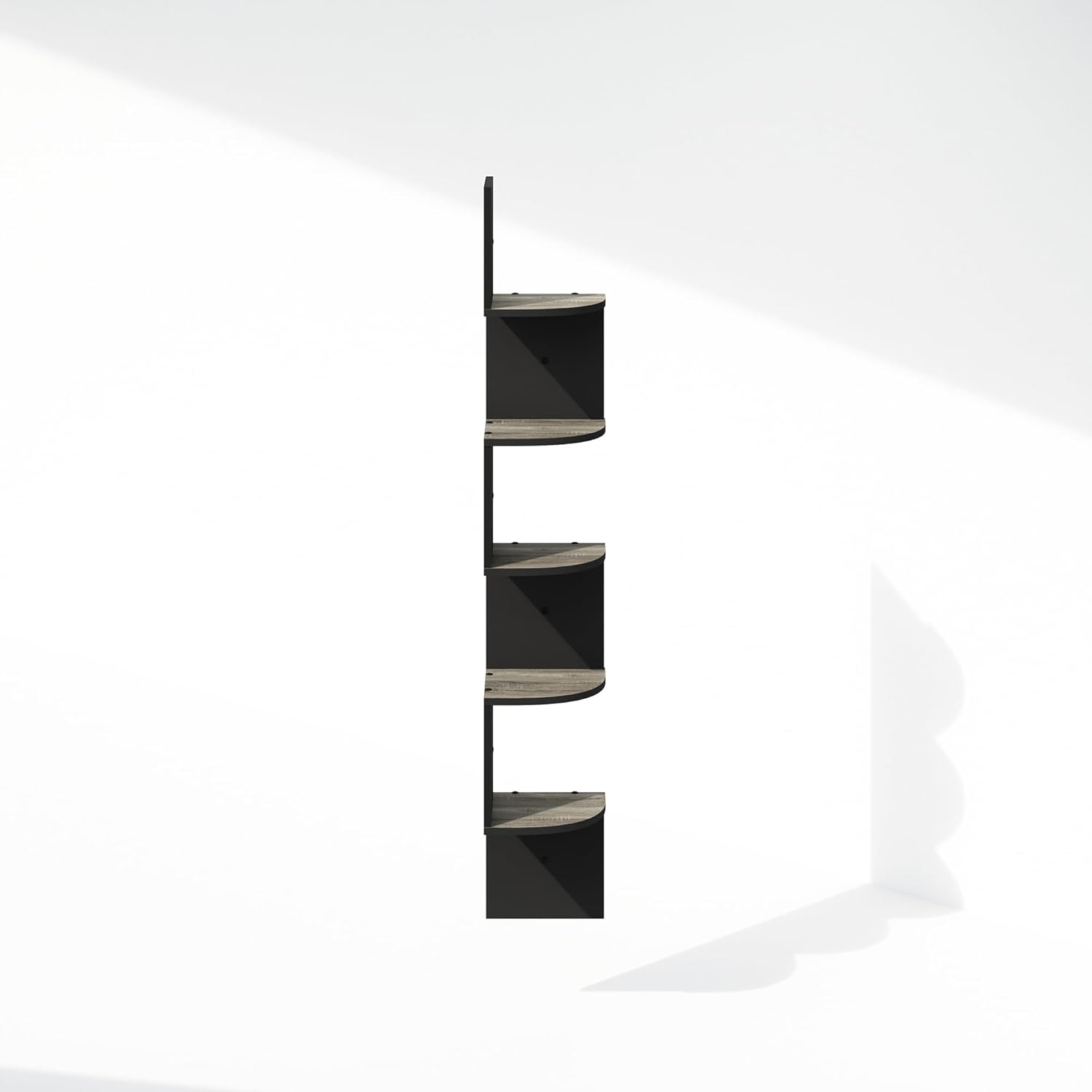 Furinno 5 Tier Floating Corner Shelf Black