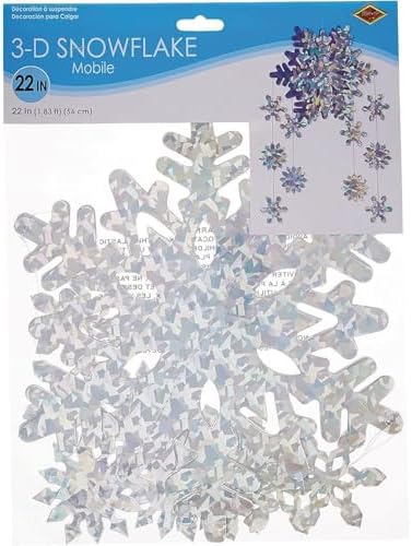 Beistle 3D Snowflake Mobile for Winter Decor