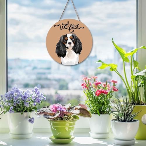Cute Puppy Dog Wreath Hanger for Front Door Welcome Sign