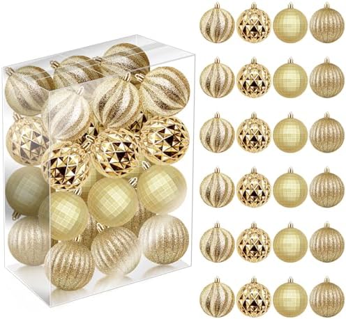 24pcs Shatterproof Christmas Balls Decor Set