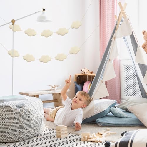 Glaciart One Felt Clouds - 5-Pack Soft Plush Decor
